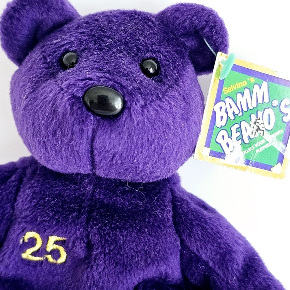 Vtg 1998 Salvino's Bamm Beanos #25 Mark McGwire Purple Bear Collectible - M738.1 - Picture 2 of 7